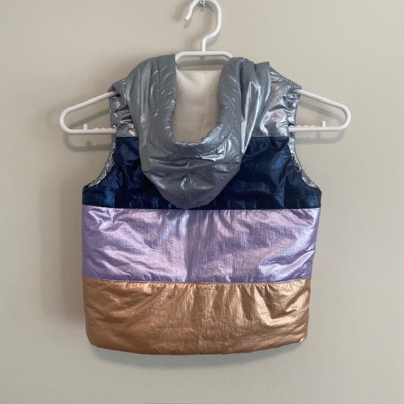 ANDY & EVAN Puffy Multicolour Hooded Vest for Kids Size 3T - Picture 3 of 7